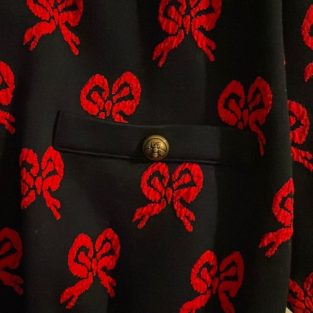 Gucci Navy and Red Bow Cardigan - Picture 3 of 9